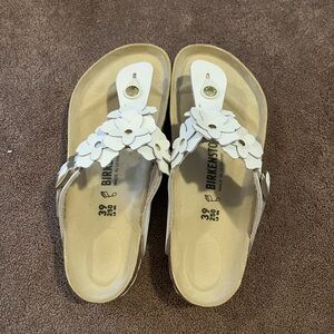 Birkenstock Women's White Floral Mules